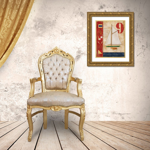 Model Yacht Collage I Gold Ornate Wood Framed Art Print with Double Matting by Brent, Paul