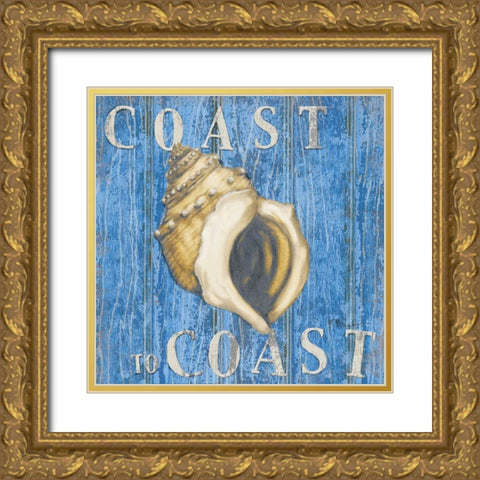 Coastal USA Conch Gold Ornate Wood Framed Art Print with Double Matting by Brent, Paul