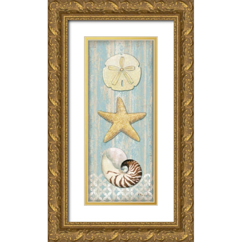Spa Shells Vertical I Gold Ornate Wood Framed Art Print with Double Matting by Brent, Paul