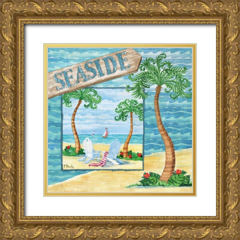 Whimsy Bay Collage I Gold Ornate Wood Framed Art Print with Double Matting by Brent, Paul