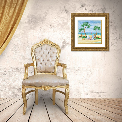Whimsy Bay Chairs I Gold Ornate Wood Framed Art Print with Double Matting by Brent, Paul