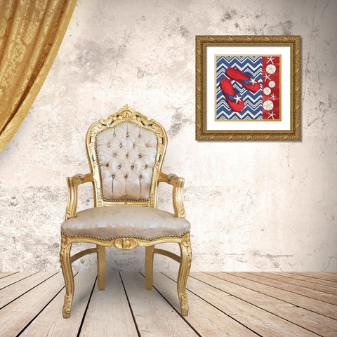 Americas Beach II Gold Ornate Wood Framed Art Print with Double Matting by Brent, Paul