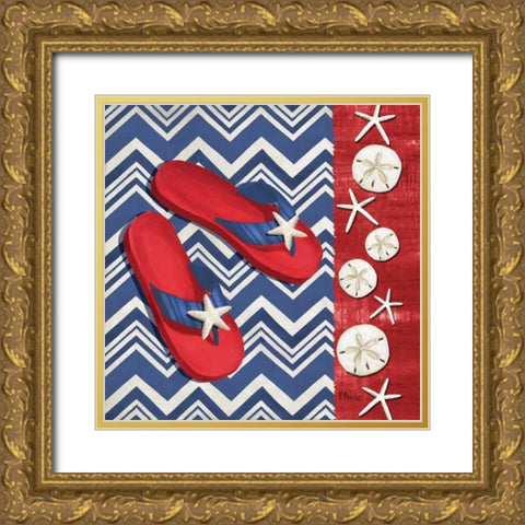 Americas Beach II Gold Ornate Wood Framed Art Print with Double Matting by Brent, Paul