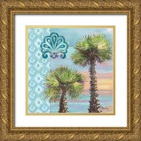 Palm Duo Collage I Gold Ornate Wood Framed Art Print with Double Matting by Brent, Paul