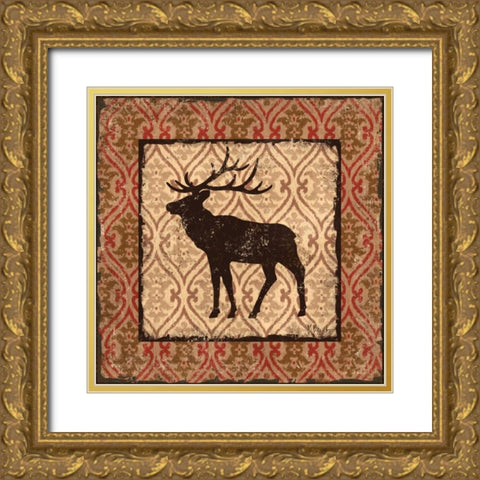 Modern Elk Spice II Gold Ornate Wood Framed Art Print with Double Matting by Brent, Paul
