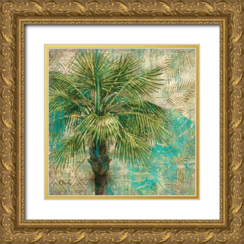Aqua Escape I Gold Ornate Wood Framed Art Print with Double Matting by Brent, Paul