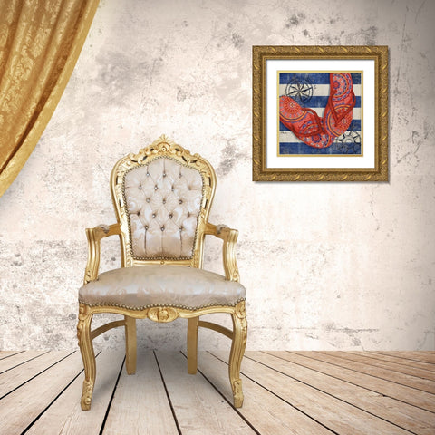 Nautical Flip Flops I Gold Ornate Wood Framed Art Print with Double Matting by Brent, Paul