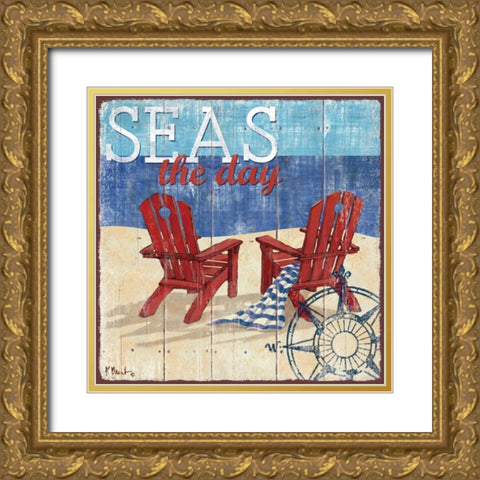 Seas the Day I Gold Ornate Wood Framed Art Print with Double Matting by Brent, Paul