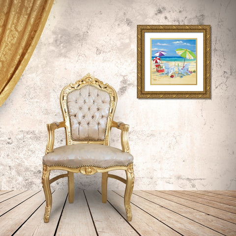 5 o-clock Beach I Gold Ornate Wood Framed Art Print with Double Matting by Brent, Paul