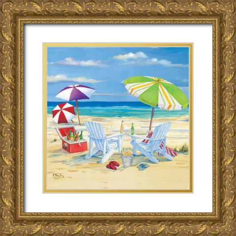 5 o-clock Beach I Gold Ornate Wood Framed Art Print with Double Matting by Brent, Paul