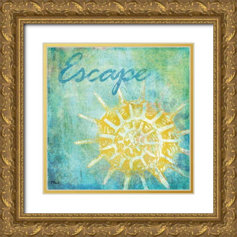 Caribbean Shells II Gold Ornate Wood Framed Art Print with Double Matting by Brent, Paul
