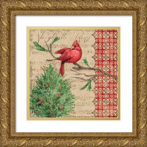 Burlap Holiday II Gold Ornate Wood Framed Art Print with Double Matting by Brent, Paul