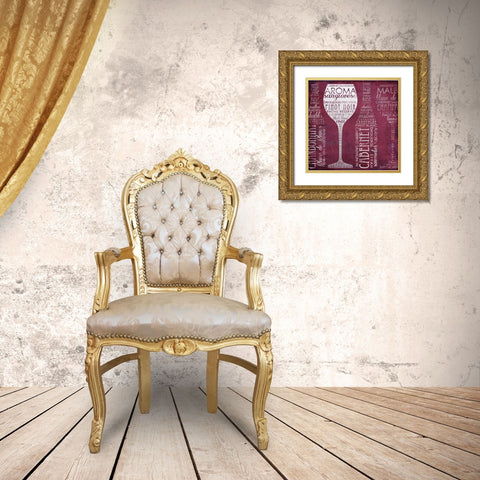 Vino Lingo I Gold Ornate Wood Framed Art Print with Double Matting by Brent, Paul