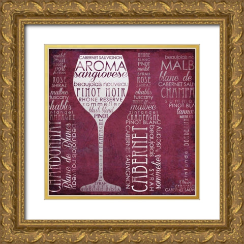 Vino Lingo I Gold Ornate Wood Framed Art Print with Double Matting by Brent, Paul
