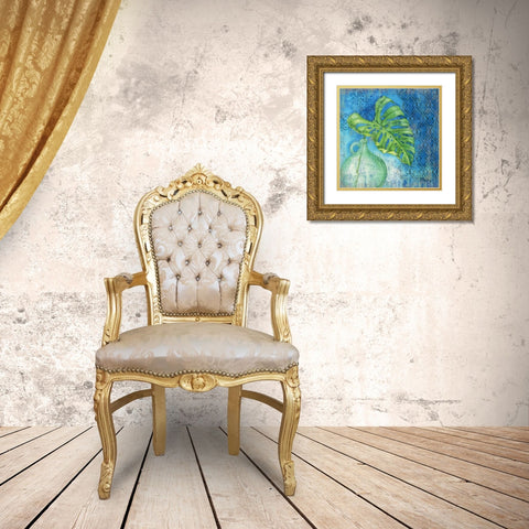 Sea Glass Palm I Gold Ornate Wood Framed Art Print with Double Matting by Brent, Paul