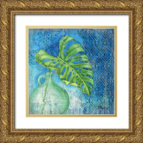 Sea Glass Palm I Gold Ornate Wood Framed Art Print with Double Matting by Brent, Paul