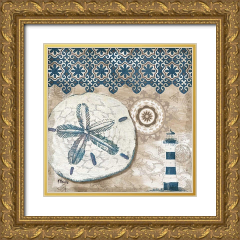 Tide Pool Shells IV Gold Ornate Wood Framed Art Print with Double Matting by Brent, Paul