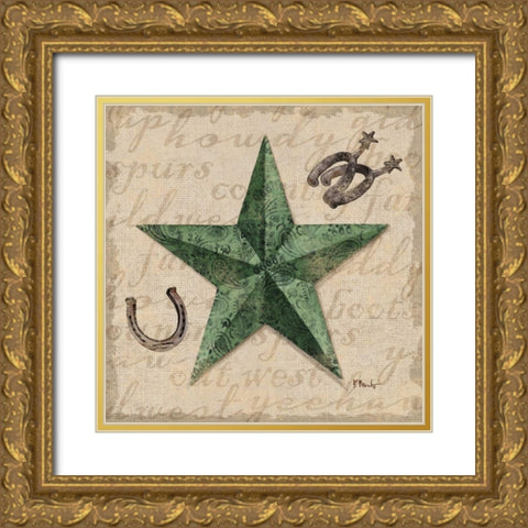 Bandana Barn Star III Gold Ornate Wood Framed Art Print with Double Matting by Brent, Paul
