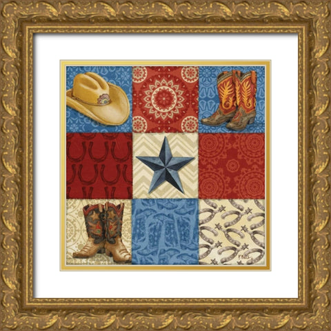 Western Chic I Gold Ornate Wood Framed Art Print with Double Matting by Brent, Paul