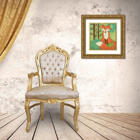 Fantasy Fox II Gold Ornate Wood Framed Art Print with Double Matting by Brent, Paul