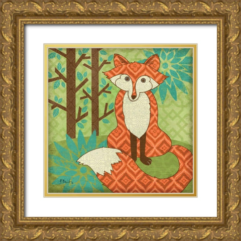 Fantasy Fox II Gold Ornate Wood Framed Art Print with Double Matting by Brent, Paul