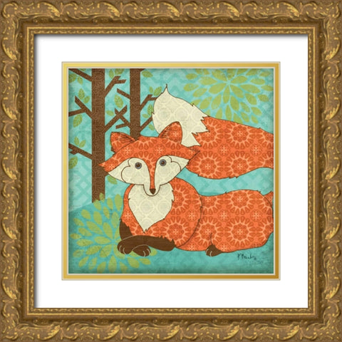 Fantasy Fox IV Gold Ornate Wood Framed Art Print with Double Matting by Brent, Paul