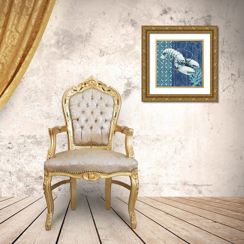 Indigo Sea VII Gold Ornate Wood Framed Art Print with Double Matting by Brent, Paul