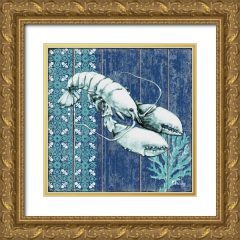 Indigo Sea VII Gold Ornate Wood Framed Art Print with Double Matting by Brent, Paul