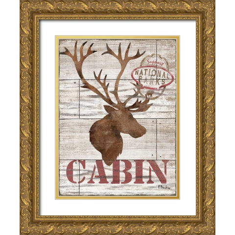 Wilderness Silhouettes III Gold Ornate Wood Framed Art Print with Double Matting by Brent, Paul