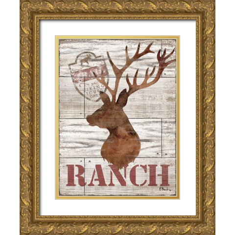 Wilderness Silhouettes IV Gold Ornate Wood Framed Art Print with Double Matting by Brent, Paul