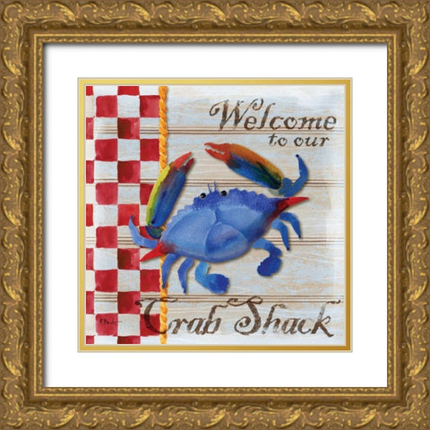 Chesapeake Crab Gold Ornate Wood Framed Art Print with Double Matting by Brent, Paul