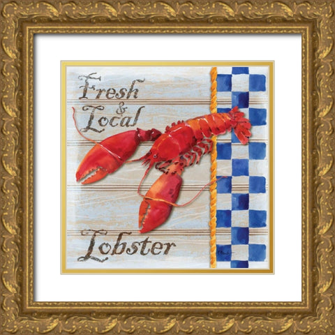 Chesapeake Lobster Gold Ornate Wood Framed Art Print with Double Matting by Brent, Paul