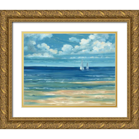 Summerset Sailboat Gold Ornate Wood Framed Art Print with Double Matting by Brent, Paul