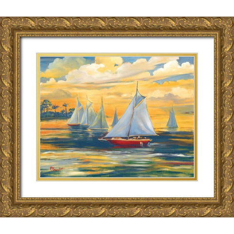 Golden Bay Gold Ornate Wood Framed Art Print with Double Matting by Brent, Paul