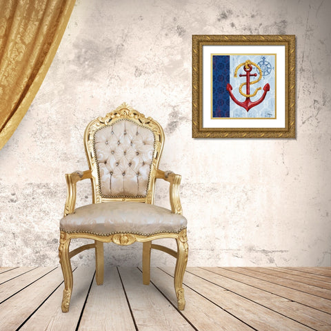 Montauk Anchor I Gold Ornate Wood Framed Art Print with Double Matting by Brent, Paul
