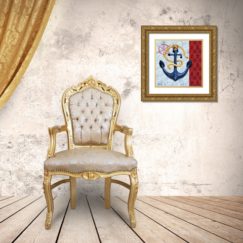 Montauk Anchor II Gold Ornate Wood Framed Art Print with Double Matting by Brent, Paul