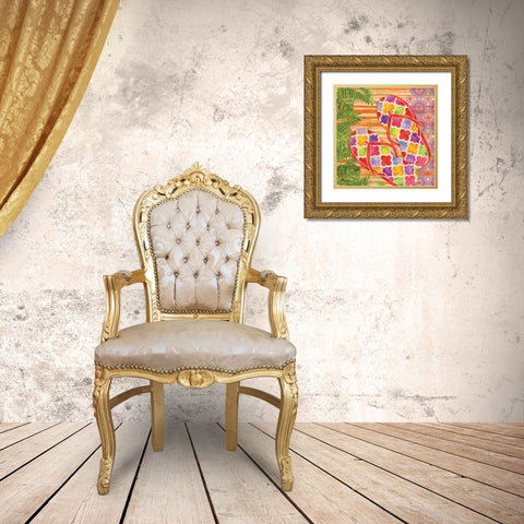 Red Sarasota Sandals II Gold Ornate Wood Framed Art Print with Double Matting by Brent, Paul