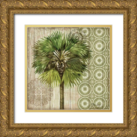 Verde Palm II Gold Ornate Wood Framed Art Print with Double Matting by Brent, Paul