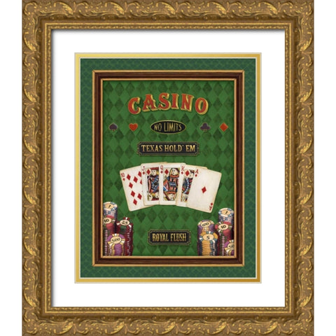 Texas Hold Em Gold Ornate Wood Framed Art Print with Double Matting by Brissonnet, Daphne