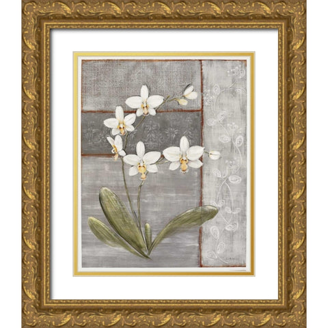 Orchid Shimmer II Gold Ornate Wood Framed Art Print with Double Matting by Braun, O.