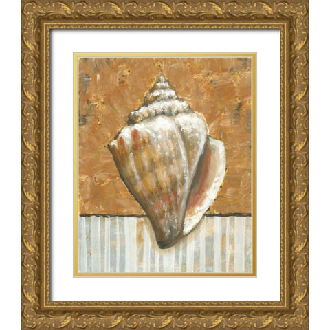 Vintage Shell II Gold Ornate Wood Framed Art Print with Double Matting by Bates, K.