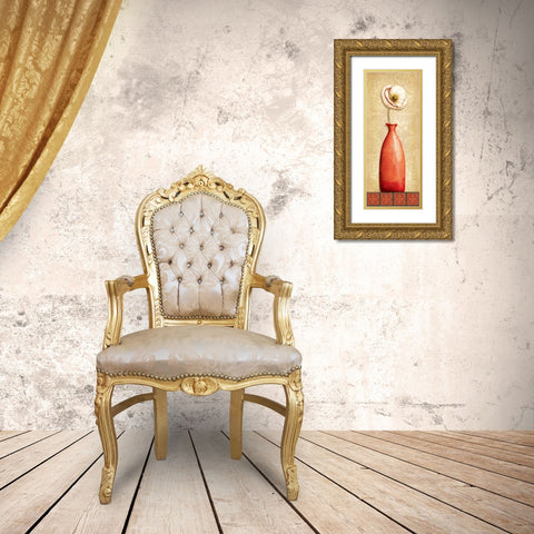 Asian Red I Gold Ornate Wood Framed Art Print with Double Matting by Corbin, Delphine
