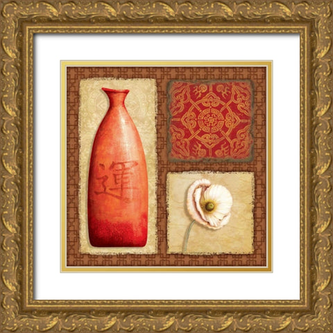 Oriental Collage I Gold Ornate Wood Framed Art Print with Double Matting by Corbin, Delphine