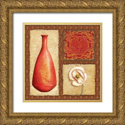 Oriental Collage II Gold Ornate Wood Framed Art Print with Double Matting by Corbin, Delphine