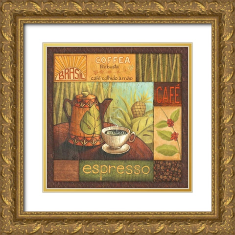 Pause Cafe II Gold Ornate Wood Framed Art Print with Double Matting by Corbin, Delphine