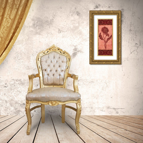 Daisy Silhouette Gold Ornate Wood Framed Art Print with Double Matting by Corbin, Delphine