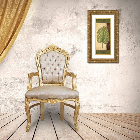 Palm Tropic Panel IV Gold Ornate Wood Framed Art Print with Double Matting by Corbin, Delphine