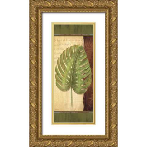 Palm Tropic Panel IV Gold Ornate Wood Framed Art Print with Double Matting by Corbin, Delphine