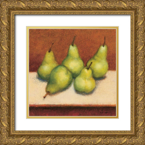 Bartlett Pear Gold Ornate Wood Framed Art Print with Double Matting by Creevy, Bill