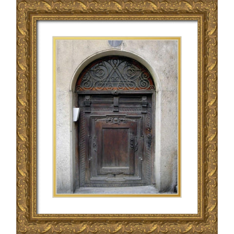 Prague Door IV Gold Ornate Wood Framed Art Print with Double Matting by Christensen, Jim